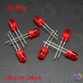 50Pcs Led Red Led 5Mm Round Led Light Emitting Diode Basic Red Light Bulbs For Electronics Project Indicator Front Panels Light Diy - Rgb Light. 