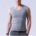 Modal Vest Men's Summer Wear Bottoming Skinny Hurdles Sports Ice Silk SeamlessVCollar SleevelessTThin T-shirt.
