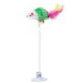 Spring Cat Toy Funny Suction Cup Spring Mouse Feather Pet Toy Multicolored Cat Feather Wand Pet Interactive Cat Toys Supplies.