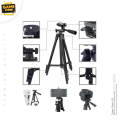 3120 Tripod Stand for Mobile Camera - Perfect for TikTok YouTube Videos - Black Complete with Microphone U1 Full Package. 