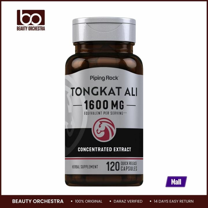 Piping Rock Tongkat Ali for Men | 1600mg | 120 Capsules | Longjack Extract | Non-GMO Gluten Free Supplement