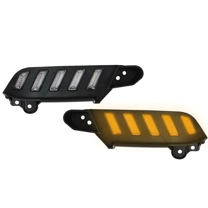 LED Daytime Running Lights Accessories for Toyota Tacoma 2016-2023, Amber Sequential Flash Turn Signal DRL Front Side Headlight