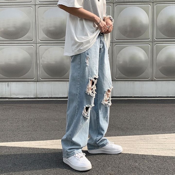 Loose Street Style Straight Cargo Pants Jeans Men Fashion Brand - Main Image
