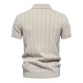 2024 New Summer Ribbed Knit Polo Shirt for Men Breathable and Cool Brand Quality Mens Textured Polo Shirts.