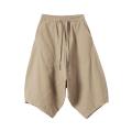 Stylish 3/4 Trousers Men Men Capri Pants Large Pockets Solid Color Drawstring Loose Cropped Pants Baggy. 