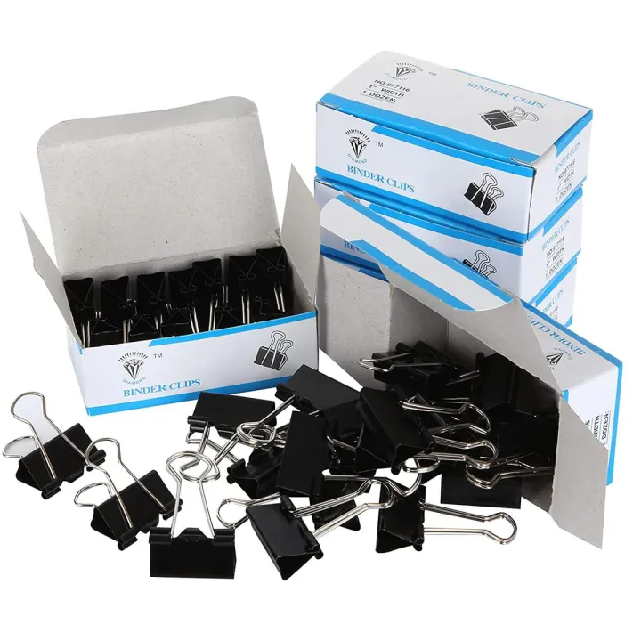 12PCS%20Binder%20Clips%201-Inch%20(25mm),%20Black,%20Medium%20Paper%20Clamps%20for%20Office%20Supplies,%20Wide%20Metallic%20Binder%20Clips,%20File%20Clips%20-%20Image%202