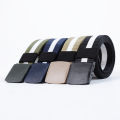 Men's Striped Canvas Belt with Lightweight Nylon and Hard Plastic Buckle – 120cm Outdoor Sports and Leisure Belt.. 