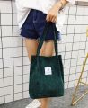 Mumu #3006 Korean Candy Color Corduroy Canvas Bags Tote Bag For Women. 