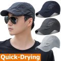 Summer Sports Mens Sun Hats Breathable Mesh Quick-drying Visor Caps Outdoor Gorro Hombre Boina Golf Hat Fashion Solid Flat Cap. 