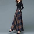 Office Skirt Thick Elegant Skirt Warm Versatile Fashion High Waist A-Line Maxi Winter Long Skirt.