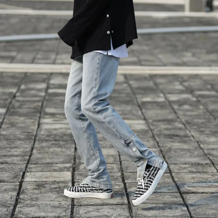 FOGStyle%20Retro%20High%20Street%20Breasted%20Split%20Functional%20Workwear%20Jeans%20Men's%20Beautiful%20High%20Fashion%20Slim%20Fit%20Ankle%20Tight%20Trousers%20-%20Image%202