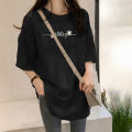 Lazy Solid Color T T-shirt Women's Summer Loose Mid-Length European Goods Large Green, Half-Sleeve T-shirt Bottom Disappear Clothes. 