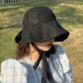 OMEA Lace Bucket Hat Women Cute Floral Fisherman Hat Summer Beach Visor Adjustable Ribbon Wide Brim Bonnet Elegant Cap Luxury.