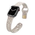 English Letters Silicone Watch Band For Apple Watch Series 8&7 41mm / SE 2&6&SE&5&4 40mm / 3&2&1 38mm. 