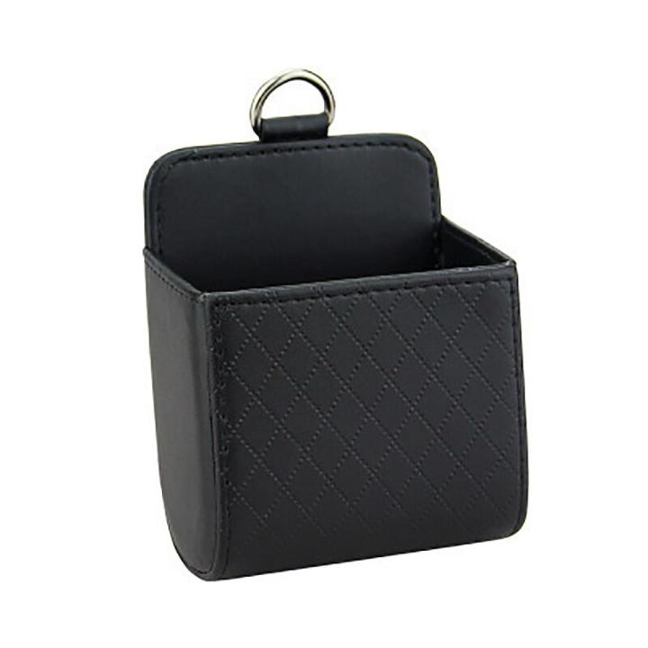 Car Storage Bag Hanging Storage Box PU Leather Storage Box Car Sundries Box Auto Vent Outlet Trash Interior Accessories