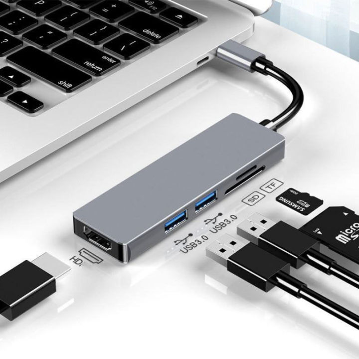 USB%203.0%20Type%20C%20Adapter%20Docking%20Station%20USB%202.0%20Port%20TF%20SD%20Card%20Reader%20Audio%20Output%20Multi-hub%20Splitter%20RJ45%20HDMI%20for%20Laptop%20Tablet%20Phone%20Disk%20Converter%20Macbook%20Air%20M1%20iPad%20Pro%20Samsung%20S8/S9/Note%208/Note%209,%20HP%20-%20Image%204