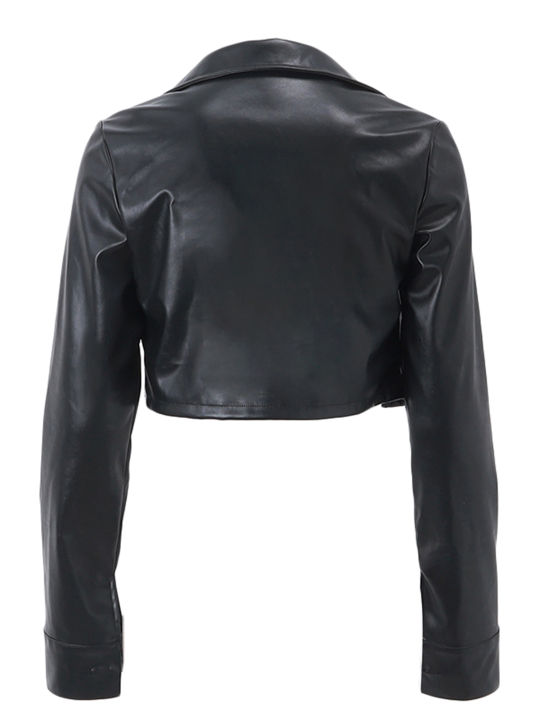 Women%20Crop%20Leather%20Jacket%20Solid%20Color%20Casual%20Long%20Sleeve%20Button%20Down%20Jacket%20Fall%20Outwear%20-%20Image%204