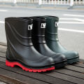 Cross-border new men's rain boots, waterproof shoes, non-slip rain boots, medium cut rain boots, fashion Korean version of Internet celebrity casual slip-on rubber shoes. 