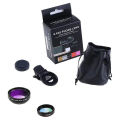 Smartphone Lens Black 0.45X Optical Glass Phone Camera Macro and Wide Angle Lens for Live Broadcast. 