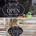2/1pc Shop Open Closed Sign Board Double Sided Open Close Door Tag Retro Wood Hanging Plaque for Coffee Door Window Accessories.