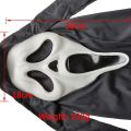 Scary Ghost Face Mask for Adult Halloween Scream Mask Horror Latex Mask Horrible Skull Face Mask for Costume Cosplay Party.