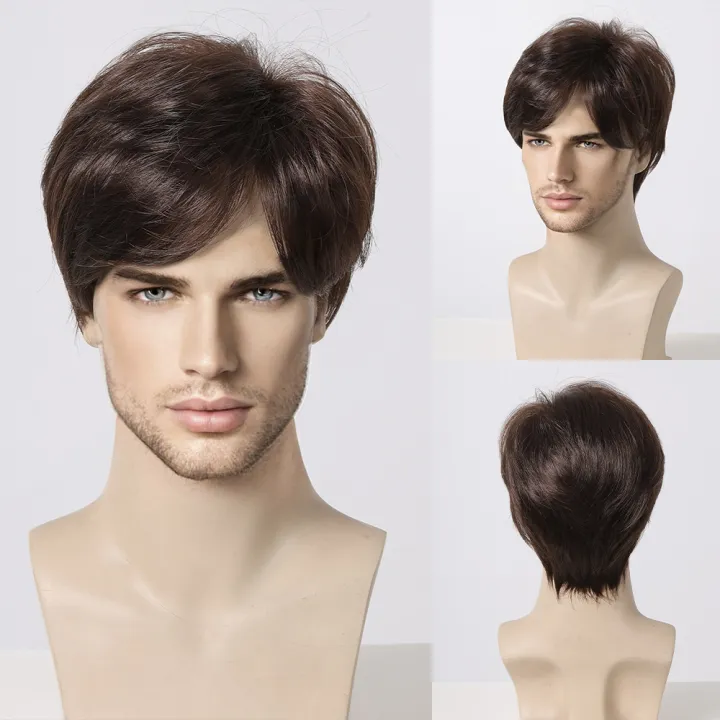 Bob%20Pixie%20Cut%20Wig%20for%20Men%20Light%20Brown%20Short%20Straight%20Synthetic%20Layered%20Wig%20with%20Bangs%20Natural%20Looking%20Hair%20for%20Cosplay%20Daily%20-%20Image%207