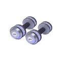 Two Pieces Rubber Dumbbell Set - 10kg - Silver.