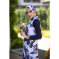 Muslim Swimwears Women Printed Stretch Full Cover Hijab Long Sleeves Sport swimming Togs 3pcs Lslamic Burkinis Wear Bathing Suit. 