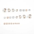 24P Toenails With Glue French Line Glitter False Toe Nails Art Detachable Press On Toenails Acrylic Butterfly ToeNails Tips.