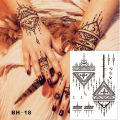 【beauty code store】#BH-18 Triangle Black Henna Temporary Tattoo For Both Sticker. 