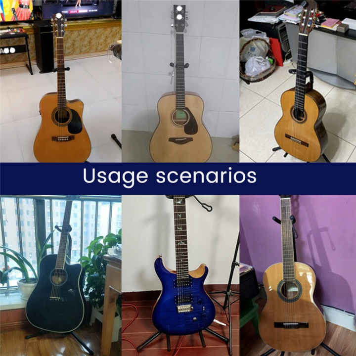 Metal%20Floor%20Guitar%20Stand%20with%20Tripod%20Holder%20for%20Acoustic%20Electric%20Guitar,%20Guitar%20Accessories%20-%20Image%207