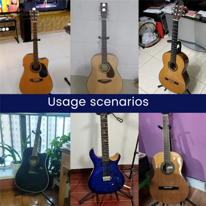 Metal%20Floor%20Guitar%20Stand%20with%20Tripod%20Holder%20for%20Acoustic%20Electric%20Guitar,%20Guitar%20Accessories%20-%20Image%207