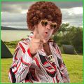 Disco Wig Set Men Hippie Costume Accessories Set 70s Disco Men's Accessories Elastic Afro Wigs 3Pcs Halloween smbph. 