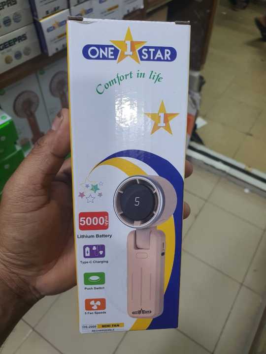 ONE STAR OS-2000 Mini Fan Rechargeable Hand Fan