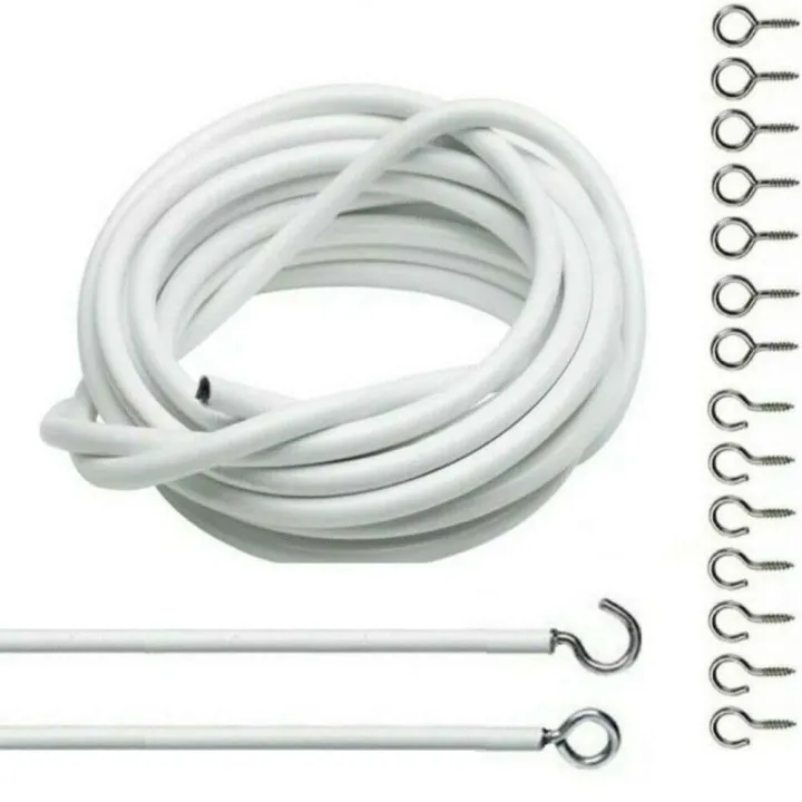 Stainless steel Curtains Easy installation White Curtain wire Adjustable length PVC coated Window cord for Home decoration