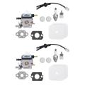 2X Carburetor with Air Filter Repower Kit for 2-Cycle Mantis 7222 7222E 7222M 7225 7230 7234 7240 7920 7924 Tiller. 