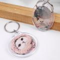 Homemade DIY photo keychain bag charm blank transparent keychain can open cover lock keychain. 