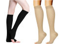 Men Calf Compression Stockings Varicose Veins Shaping Graduated Pressure Women Stockings Elastic Open Toe Knee High Stockings. 