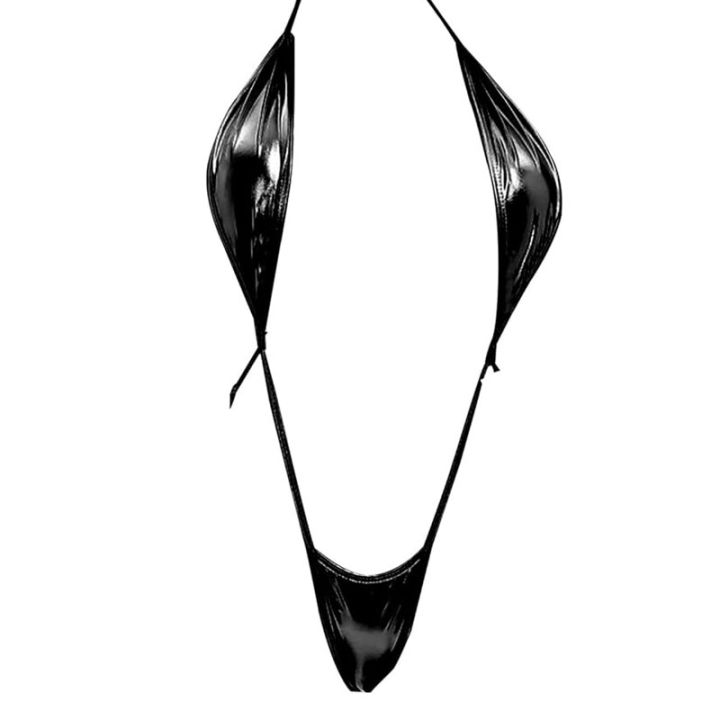 Womens%20Metallic%20Shiny%20Lacing%20Bikini%20Swimsuit%20Non-Padded%20Triangle%20Cup%20Bra%20Top%20with%20G-String%20Biquini%20Set%20-%20Image%203