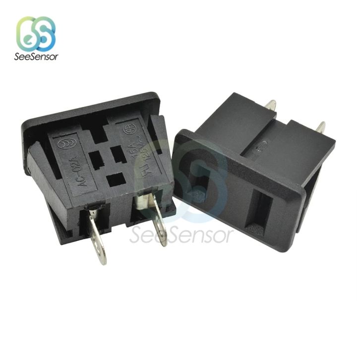 【YIYANGMAOYI111】5pcs AC 15A 125V 2 Pin US Plug Panel Mount US Outlet Power Socket Black
