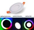 LED 6W(3W+3W) Concealed Round Pink Blue Green (PBG) Colour Panel Ceiling Light 3D Effect Lighting (Double Color).