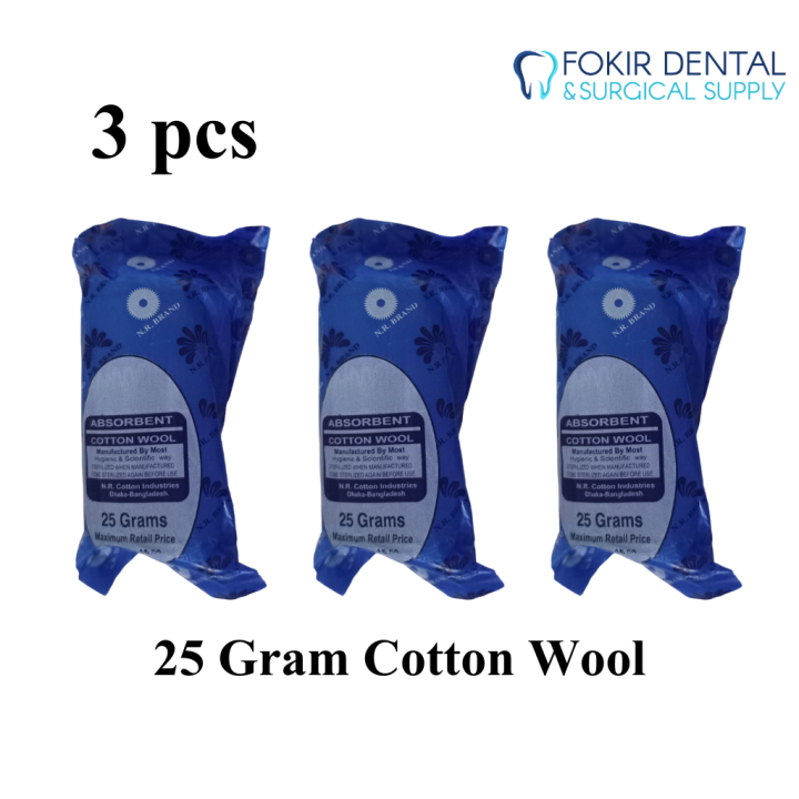 Wool Rool First Aid 3 pcs 25 Gram Cotton Wool, Surgical Absorbent Cotton Roll - First Aid ...