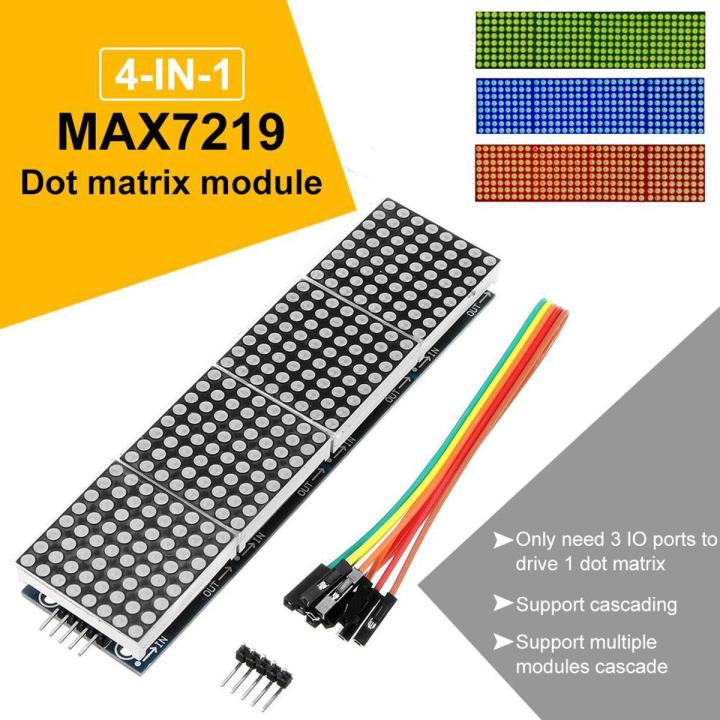 MAX7219 MAX-7219 7219 RED Dot Matrix Module 4 In 1 8x8 Dot ...