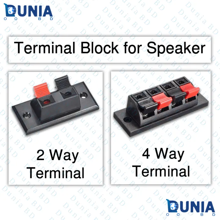 Speaker Terminal Connector 2 Way 4 Way Audio Wire Input Terminal Block ...
