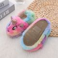 Winter Unicorn Slippers Kids Toddler Girl Flip Flop Baby Boys Fur Slides Cotton Indoor Shoes Warm Fluffy House Children Slipper.