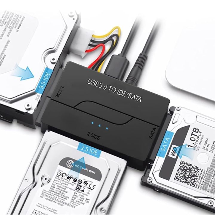 SATA/IDE to USB 3.0 Adapter Hard Drive Adapter Cable Converter for 2.5/3.5 Inch SATA and IDE HDD Support 6TB For PC Macbook