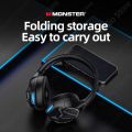 Monster XKH03 Wireless Bluetooth V5.3 Gaming Headset Foldable Earbuds Stereo Low Latency Earphones Long Endurance Headphones.