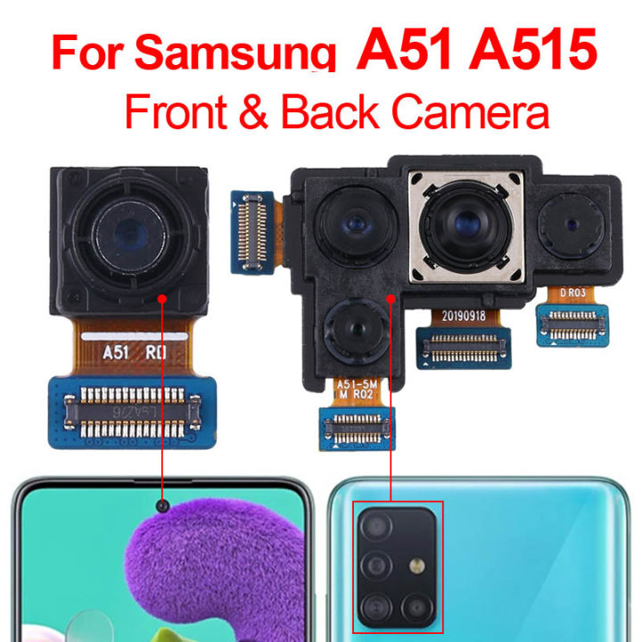Back Rear Big Main Camera Module Flex Cable For Samsung Galaxy A51 (SM-A515F) Small Front Camera Flex Replacement Parts