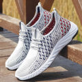 Men's Shoes Slip-on Casual Work Shoes Old Beijing Cloth Shoes Summer Sports Fly Woven Mesh Shoes. 
