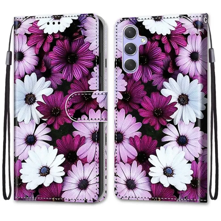Leather%20Magnetic%20Case%20For%20Samsung%20Galaxy%20A25%20A24%20A14%204G%20A34%20A54%205G%20SM-A256B%20A245F%20Phone%20Cover%20Flip%20Wallet%20Painted%20Funda%20Etui%20-%20Image%202